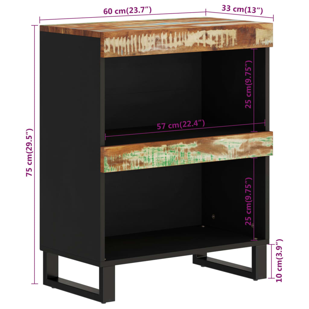 Sideskap 60x33x75 cm gjenvunnet heltre