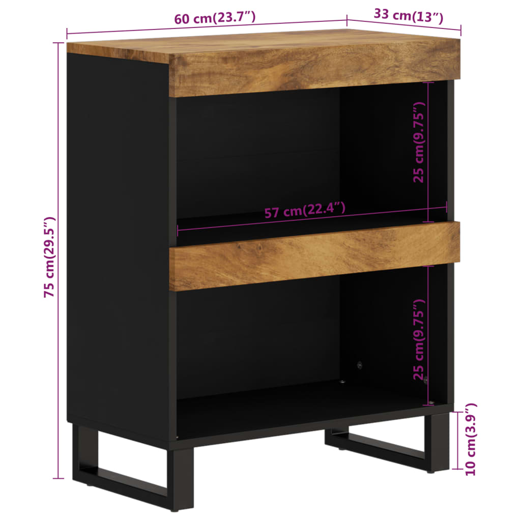 Sideskap 60x33x75 cm heltre mango