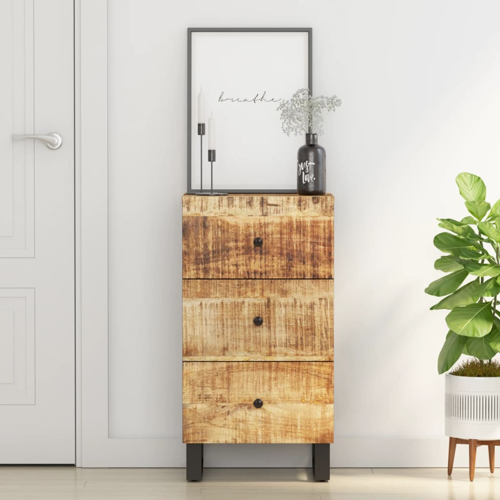 Skjenk med 3 skuffer 40x33,5x75 cm heltre mango
