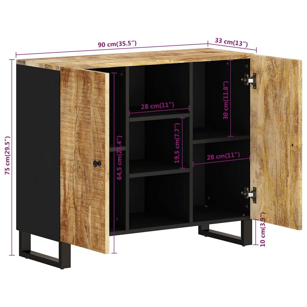 Skjenk med 2 dører 90x33x75 cm heltre mango