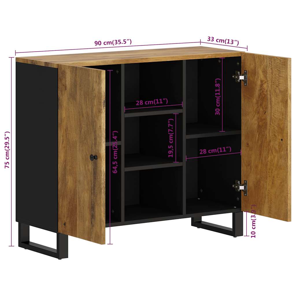 Skjenk med 2 dører 90x33x75 cm heltre mango