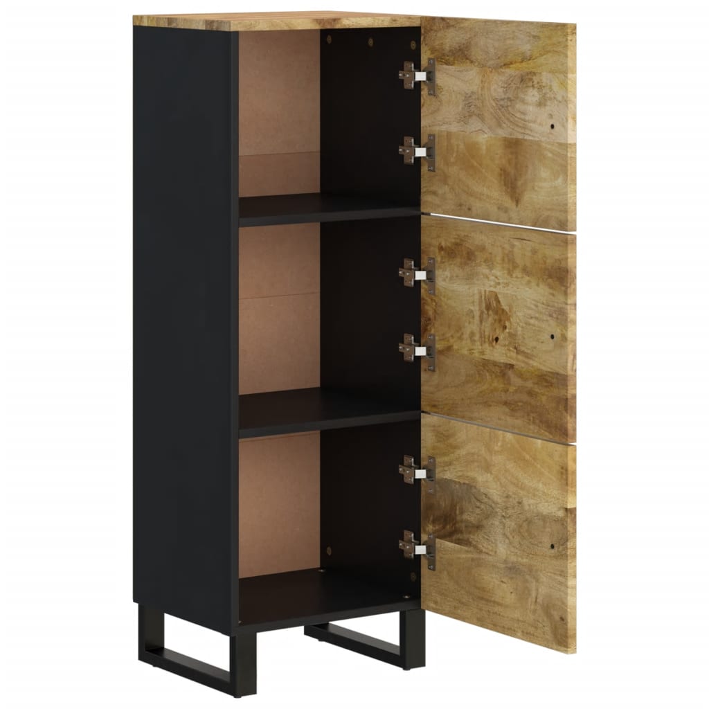 Highboard med 3 dører 40x33x110 cm heltre mango og jern