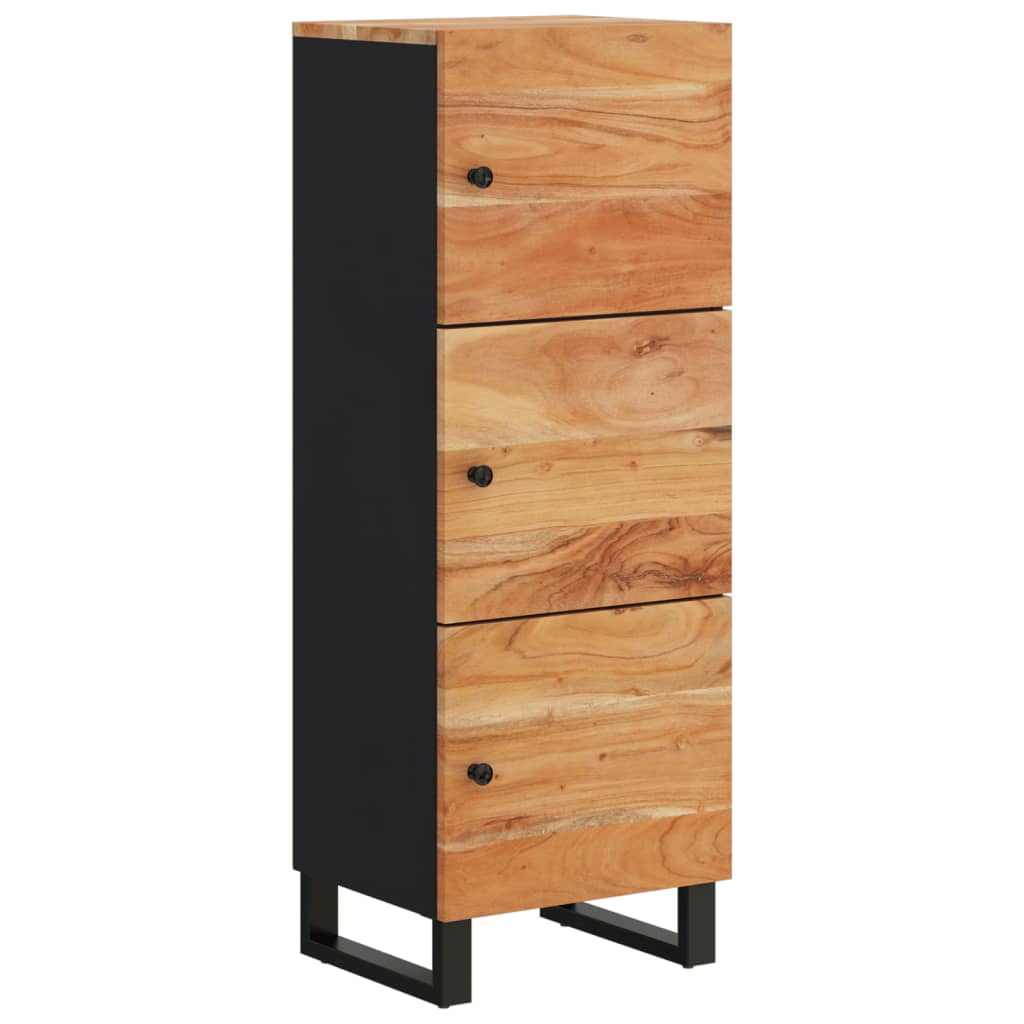 Highboard med 3 dører 40x33x110 cm heltre akasie og jern