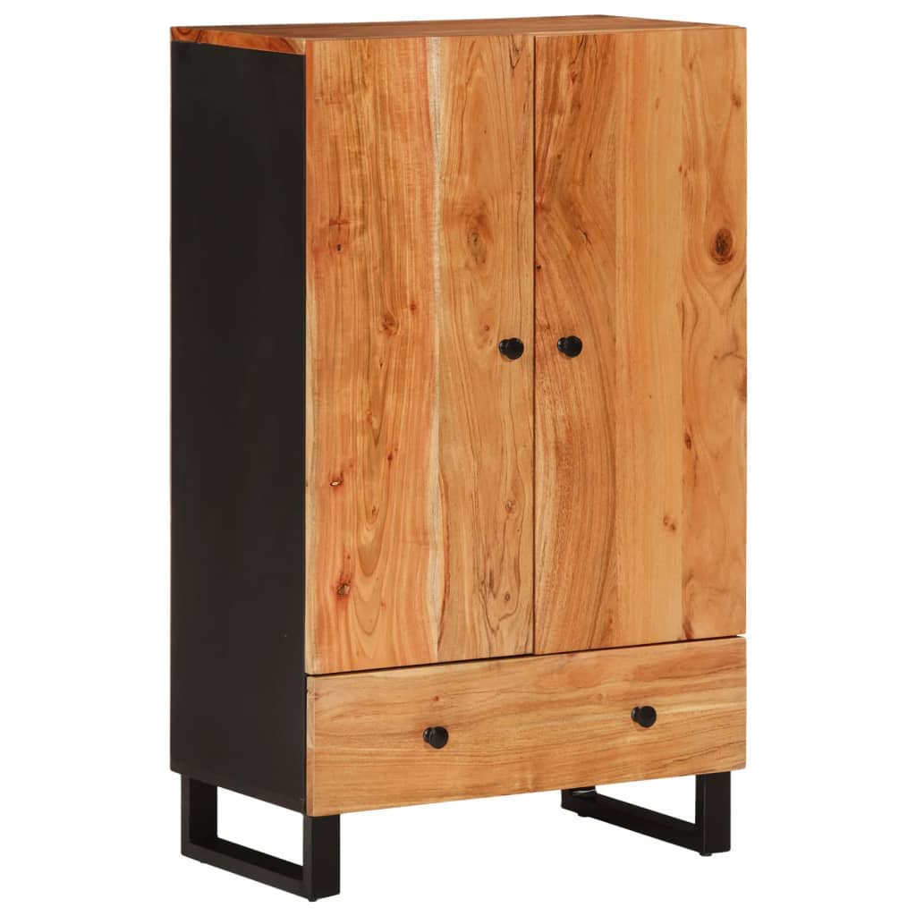 Highboard med skuff 60x33x100 cm heltre akasie og jern