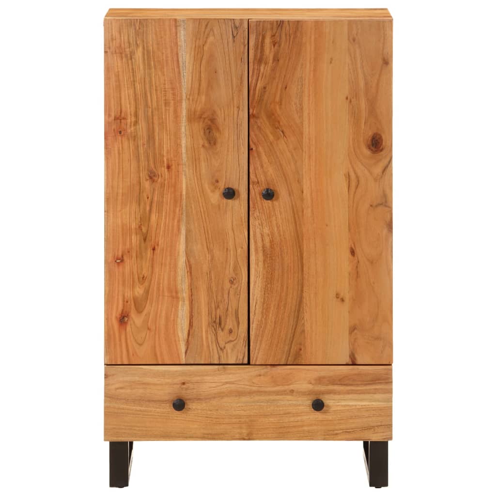 Highboard med skuff 60x33x100 cm heltre akasie og jern