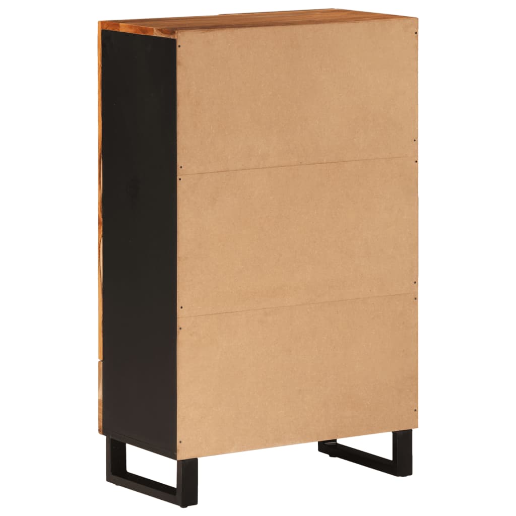 Highboard med skuff 60x33x100 cm heltre akasie og jern