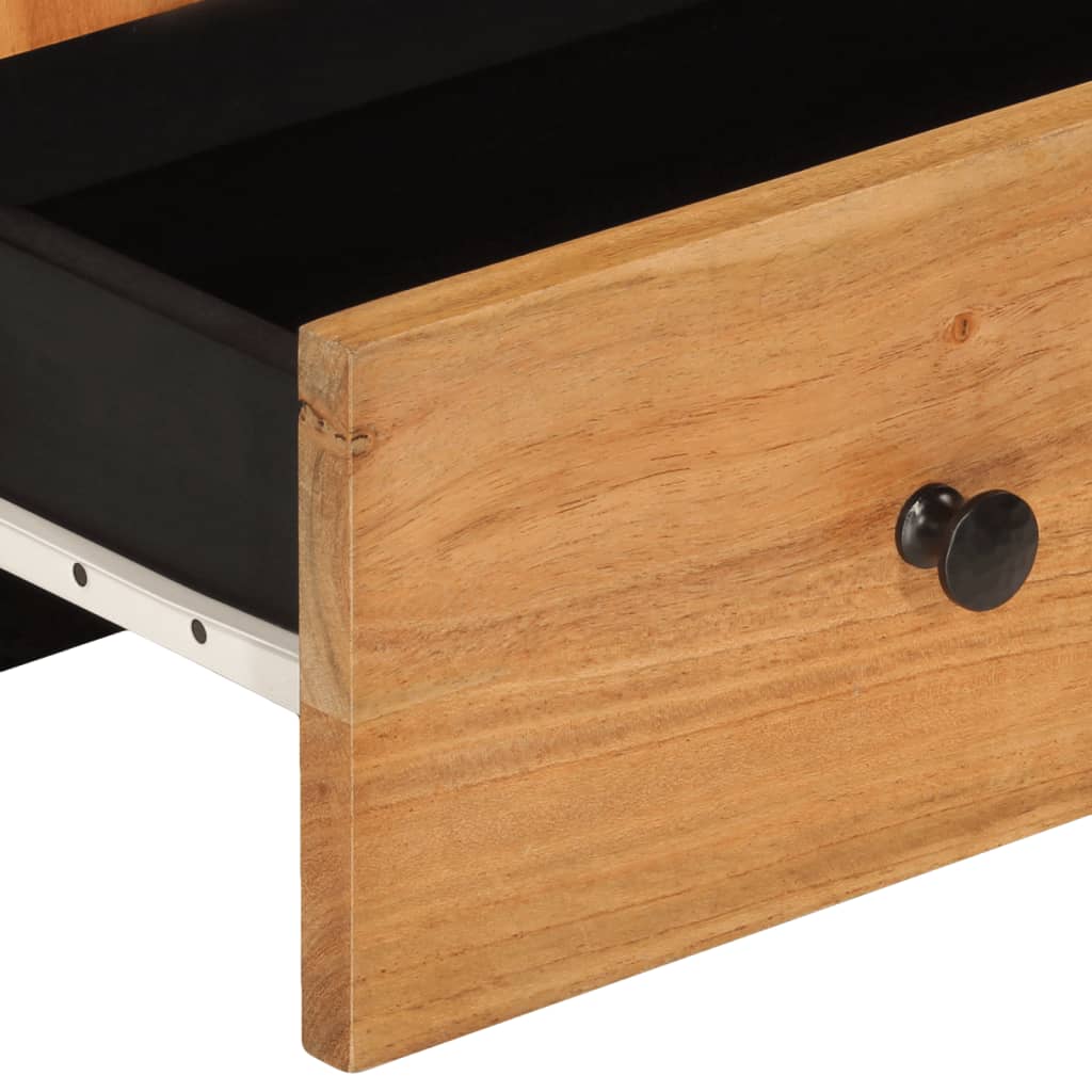Highboard med skuff 60x33x100 cm heltre akasie og jern