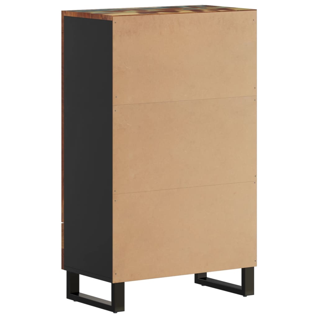 Highboard med skuff 60x33x100 cm gjenvunnet heltre og jern