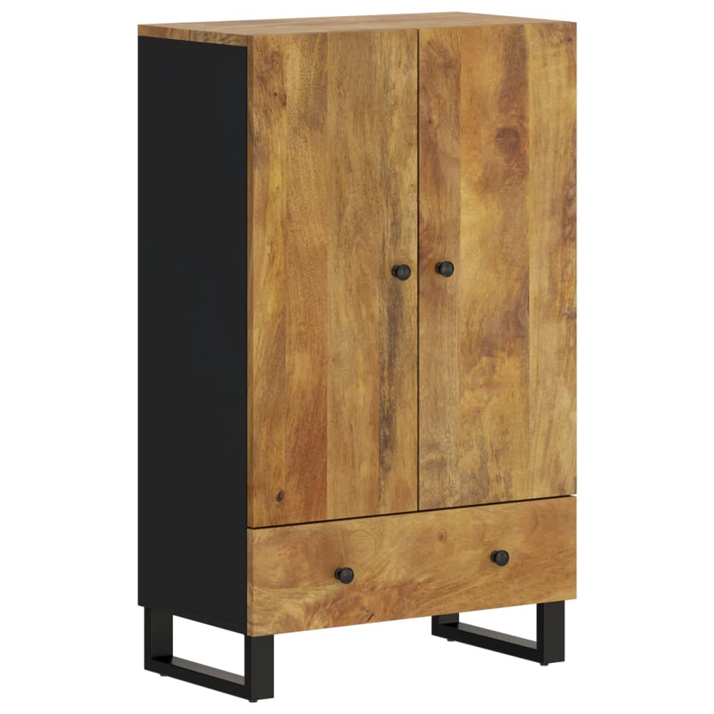 Highboard med skuff 60x33x100 cm heltre mango og jern
