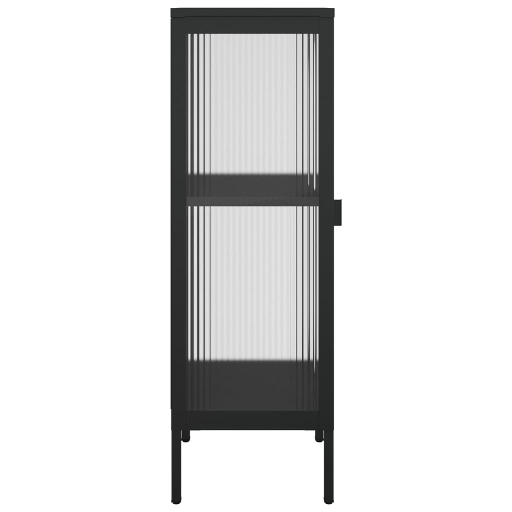 Skjenk svart 40x35x105 cm glass og stål