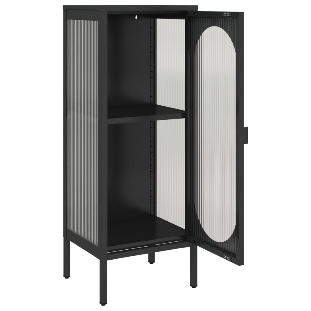 Skjenk svart 40x35x105 cm glass og stål