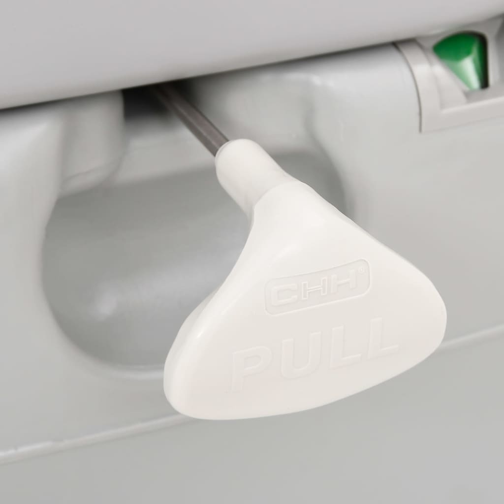 Bærbart campingtoalett grå og hvit 22+12 L HDPE vidaXL