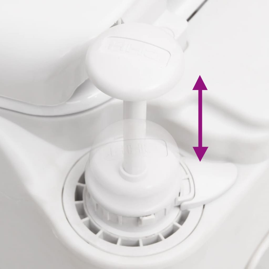 Integrert campingtoalett hvit 24+17 L HDPE og stål