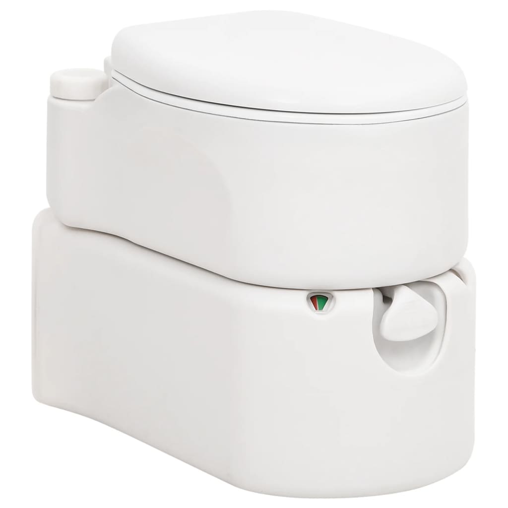 Integrert campingtoalett hvit 24+17 L HDPE og emalje vidaXL