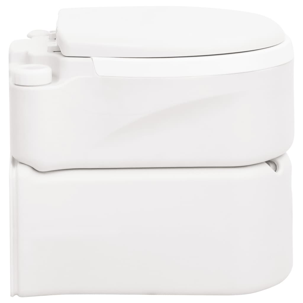 Integrert campingtoalett hvit 24+17 L HDPE og PP vidaXL