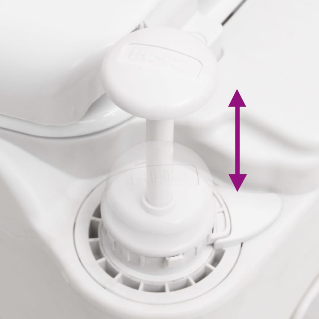 Integrert campingtoalett hvit 24+17 L HDPE og PP vidaXL
