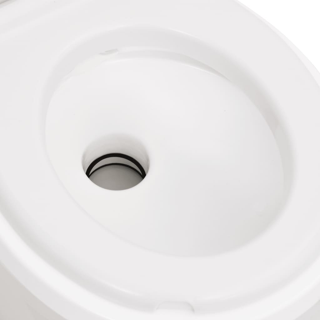 Integrert campingtoalett hvit 24+17 L HDPE og PP vidaXL
