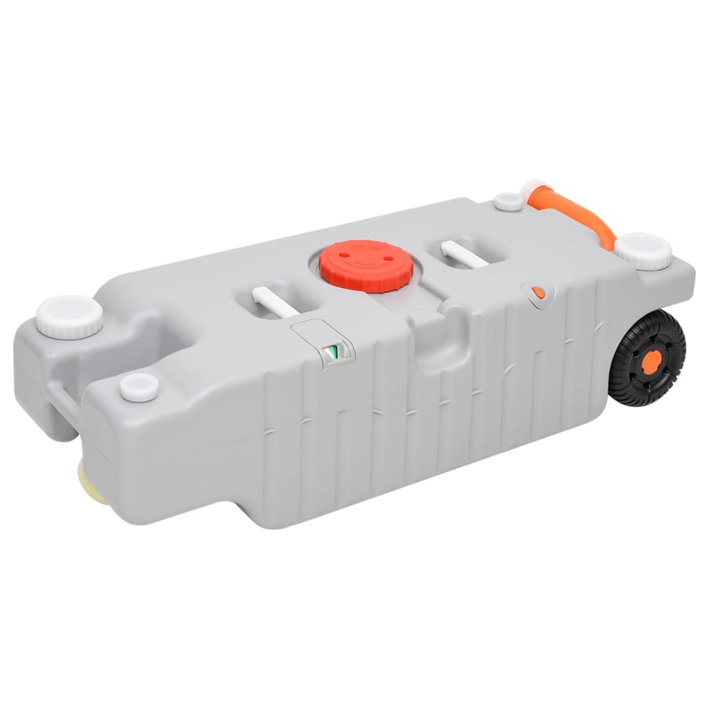Vanntank med hjul for camping 75 L grå vidaXL