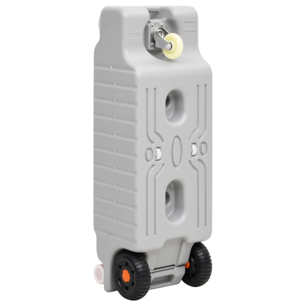 Vanntank med hjul for camping 75 L grå vidaXL