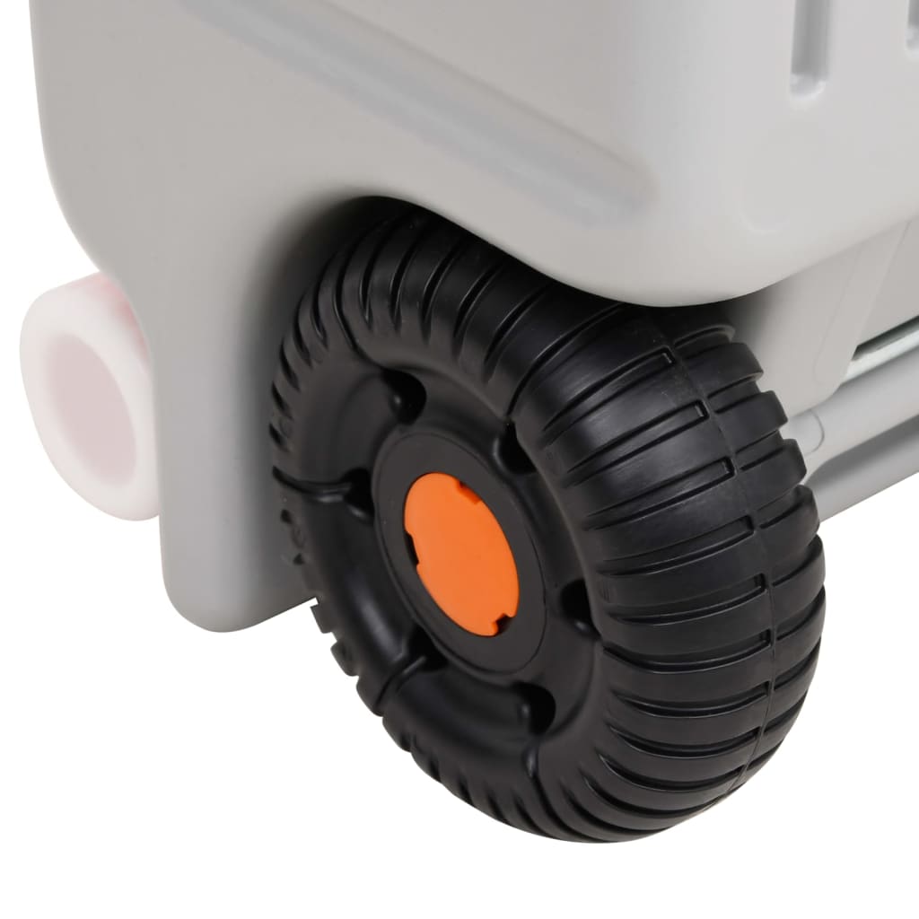 Vanntank med hjul for camping 75 L grå vidaXL