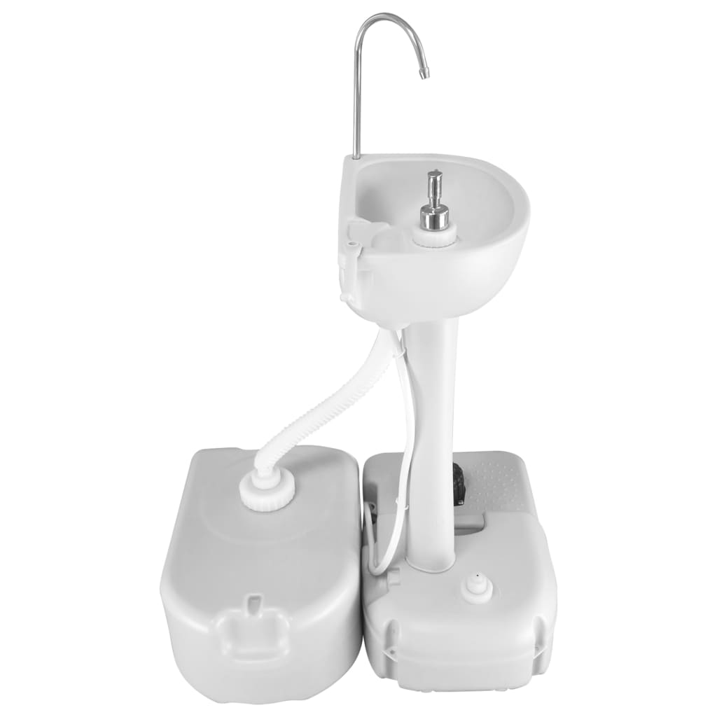 Bærbar vanntank med adapter 24 L grå vidaXL
