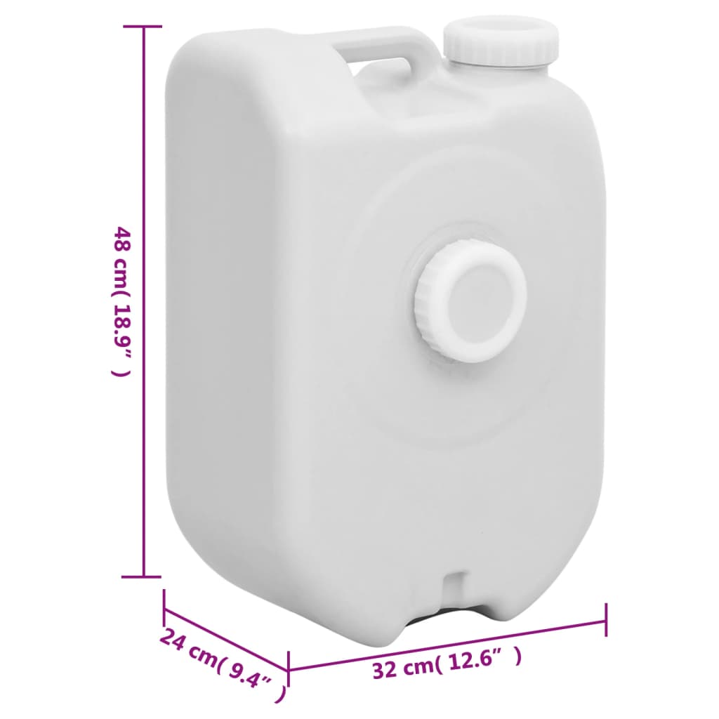 Bærbar vanntank med adapter 24 L grå vidaXL
