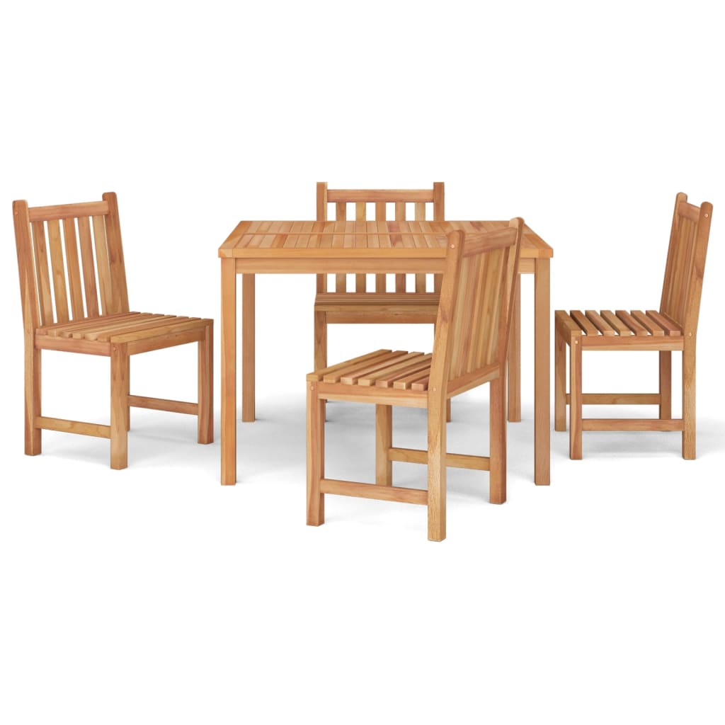 Hagespisegruppe 5 deler heltre teak vidaXL