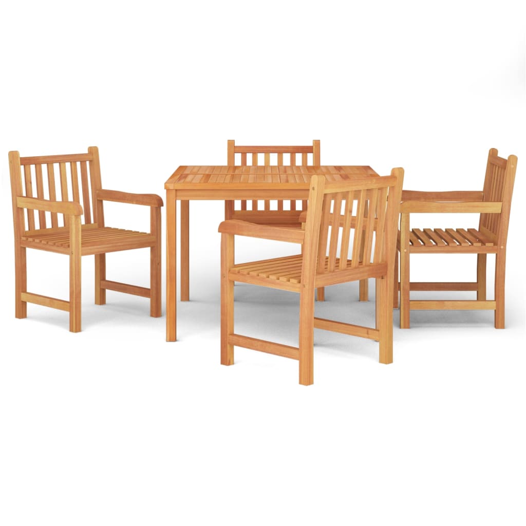 Hagespisegruppe 5 deler heltre teak vidaXL