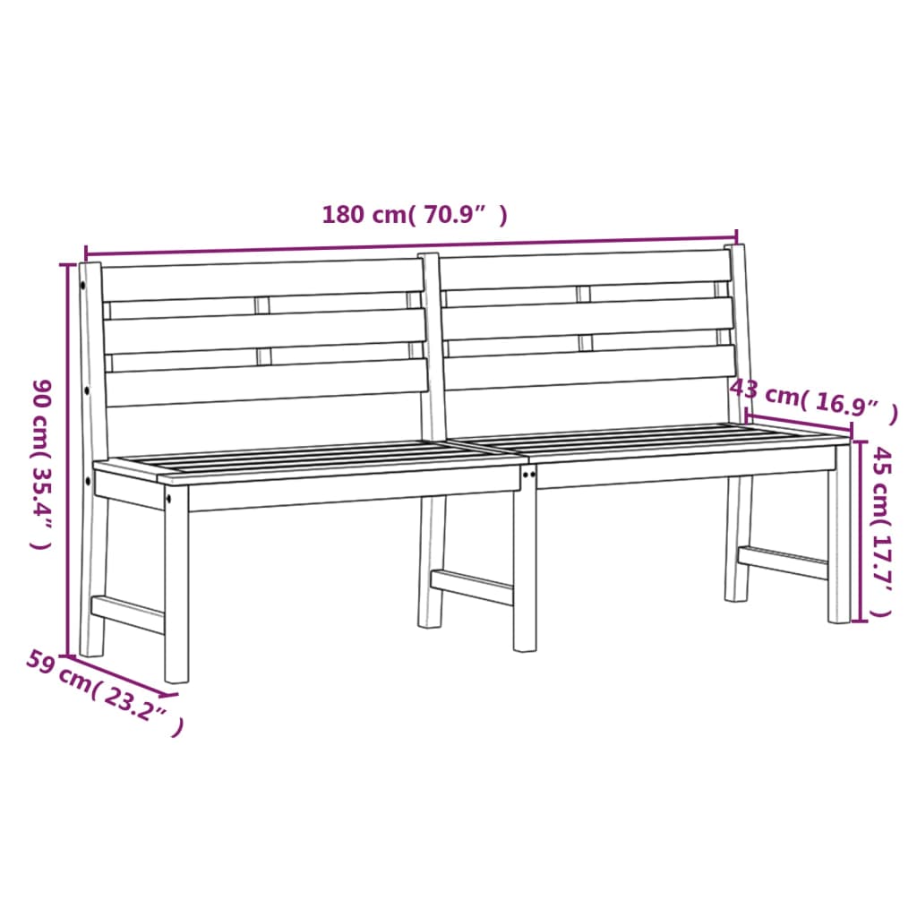 Hagespisegruppe 3 deler heltre teak vidaXL