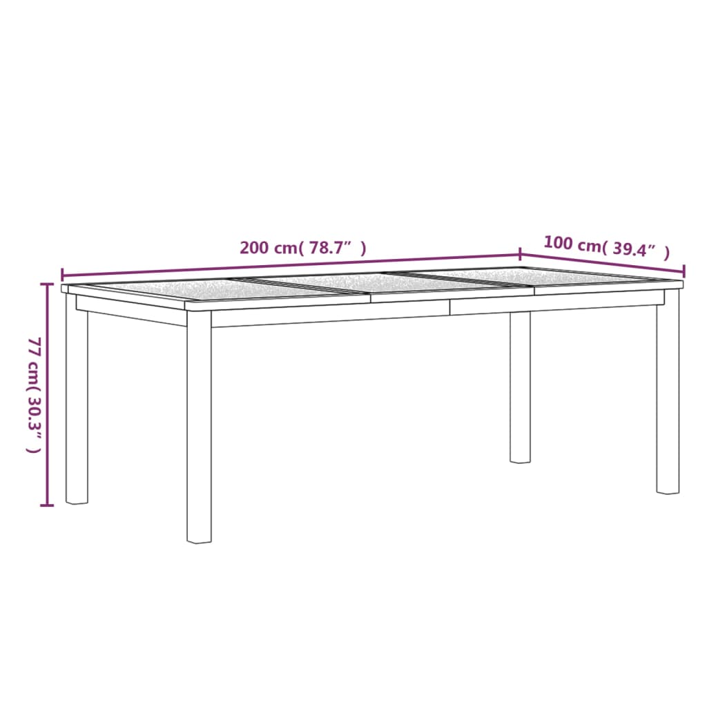 Hagespisegruppe 3 deler heltre teak vidaXL
