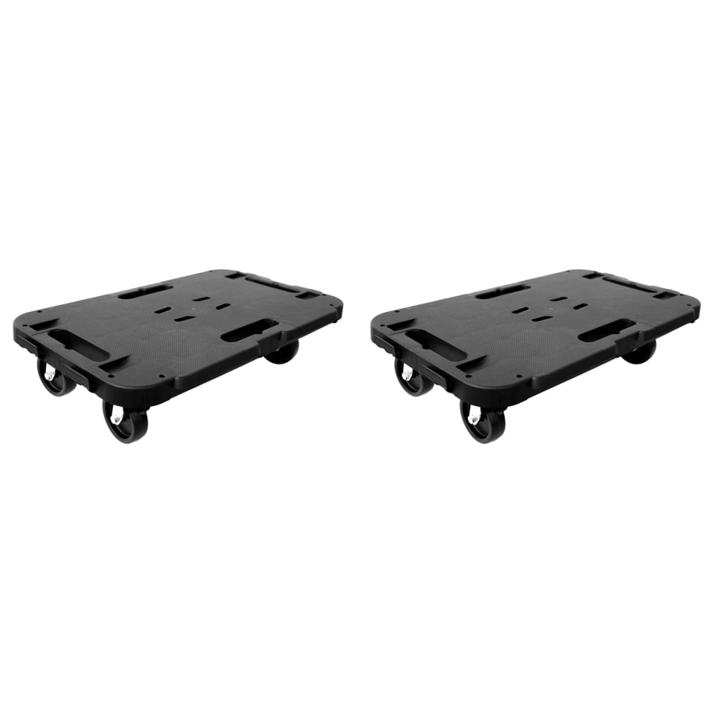 Transportvogner 2 stk svart polypropylen 300 kg