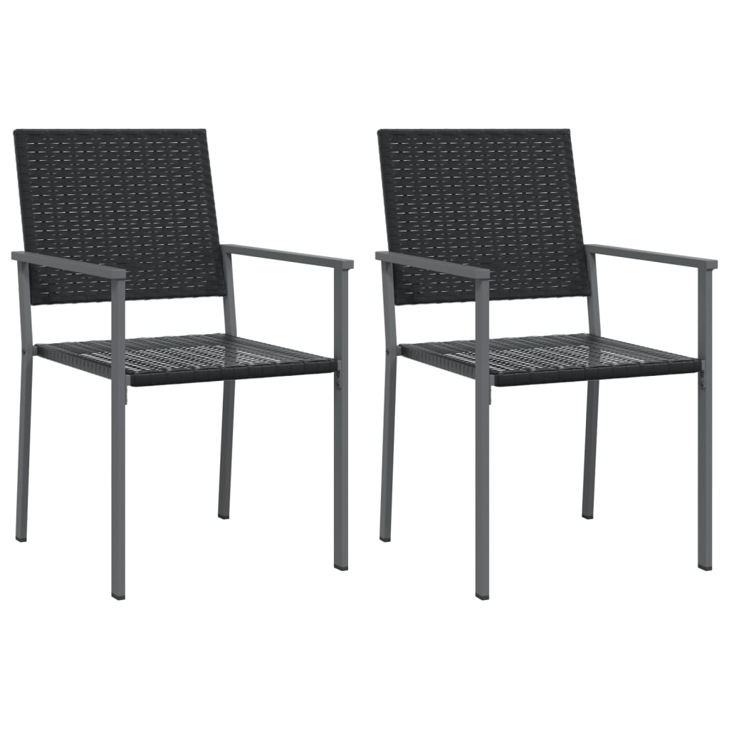 Hagestoler 2 stk svart 54x62,5x89 cm polyrotting