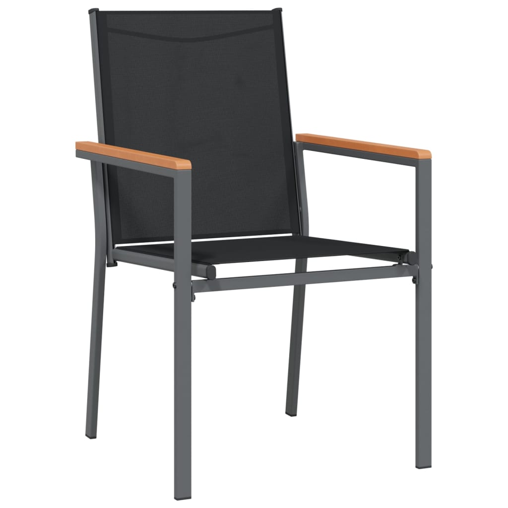 Hagestoler 2 stk svart 55x61,5x90 cm textilene og stål