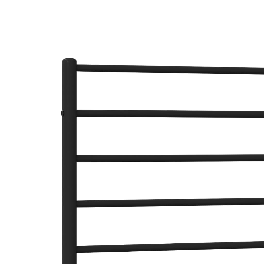 Sengeramme i metall med hodegavl svart 90x200 cm