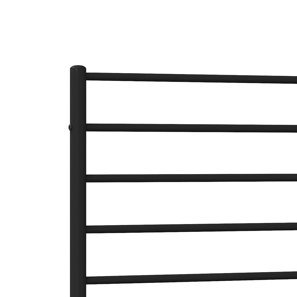 Sengeramme i metall med hode- og fotgavl svart 90x200 cm vidaXL