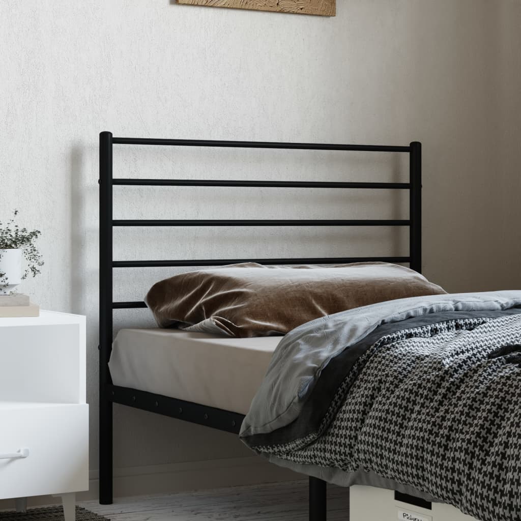 Utskiftbar sengegavl i metall svart 80 cm vidaXL