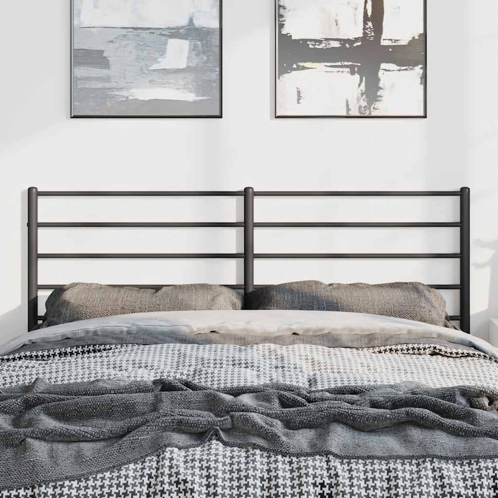 Utskiftbar sengegavl i metall svart 135 cm vidaXL