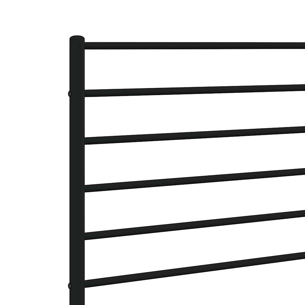 Utskiftbar sengegavl i metall svart 135 cm vidaXL