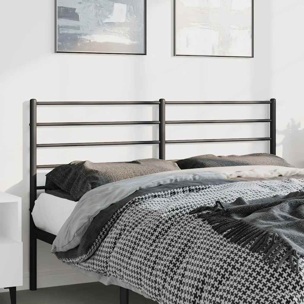 Utskiftbar sengegavl i metall svart 135 cm vidaXL