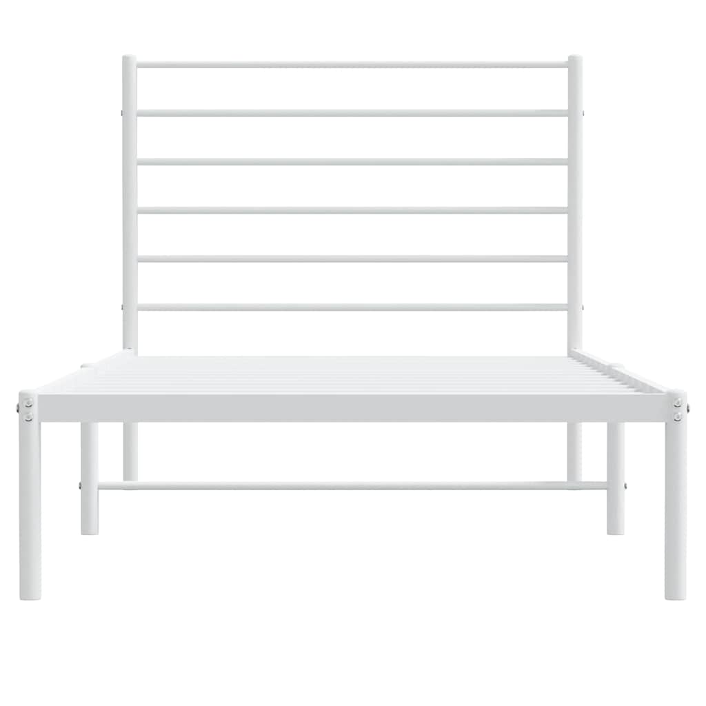 Sengeramme i metall med hodegavl hvit 90x190 cm vidaXL