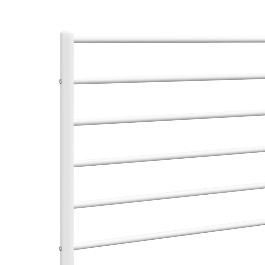 Utskiftbar sengegavl i metall hvit 160 cm vidaXL