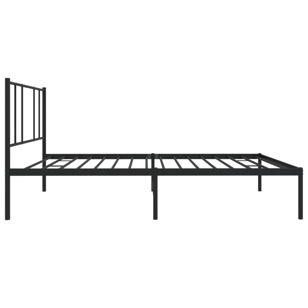 Sengeramme i metall med hodegavl svart 90x190 cm