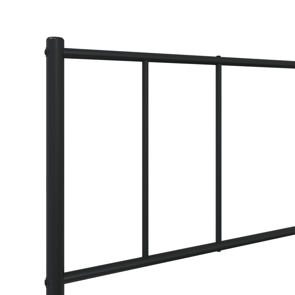 Sengeramme i metall med hodegavl svart 90x190 cm