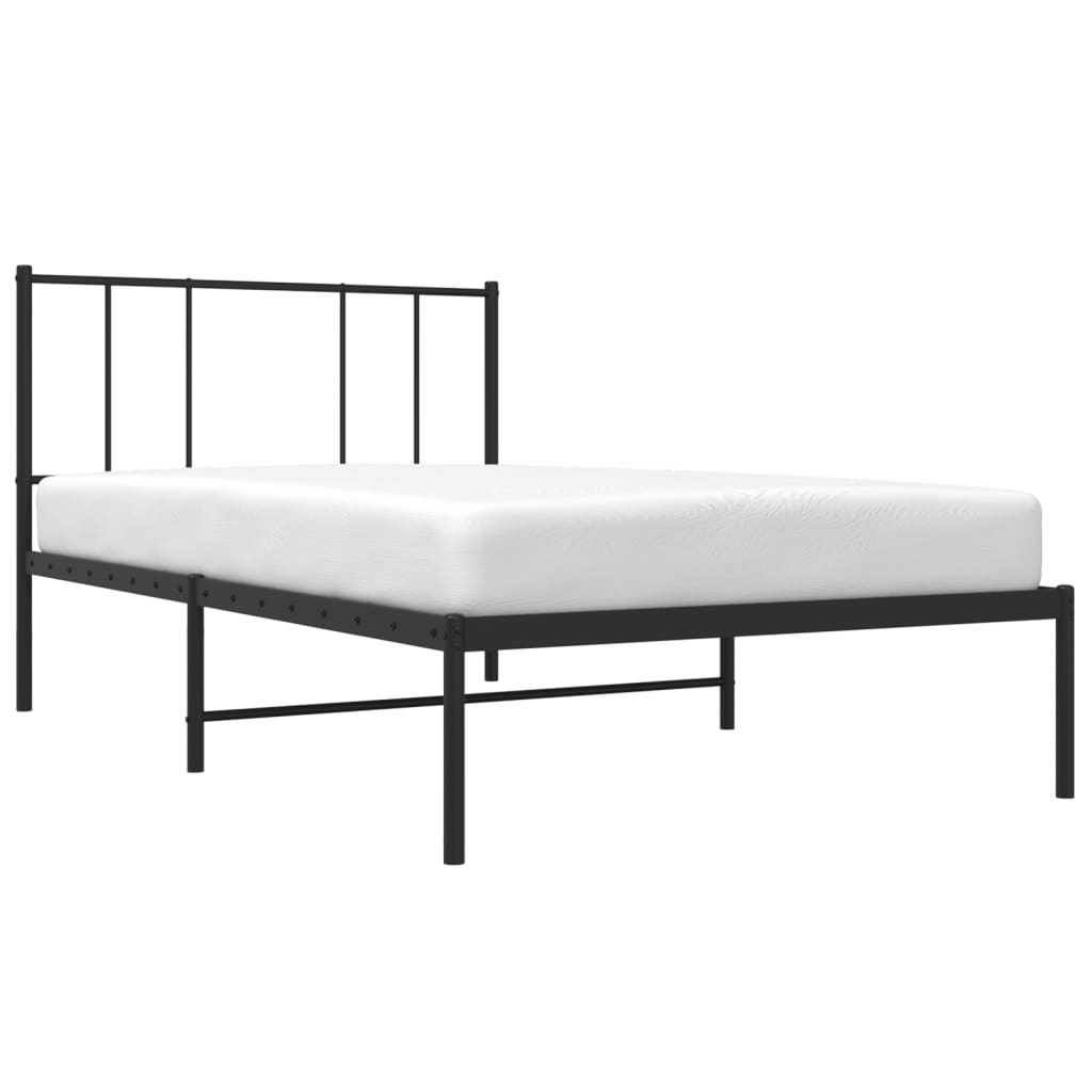 Sengeramme i metall med hodegavl svart 100x200 cm vidaXL