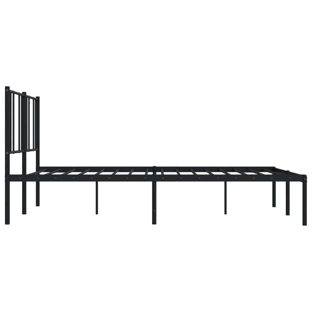 Sengeramme i metall med sengegavl svart 180x200 cm