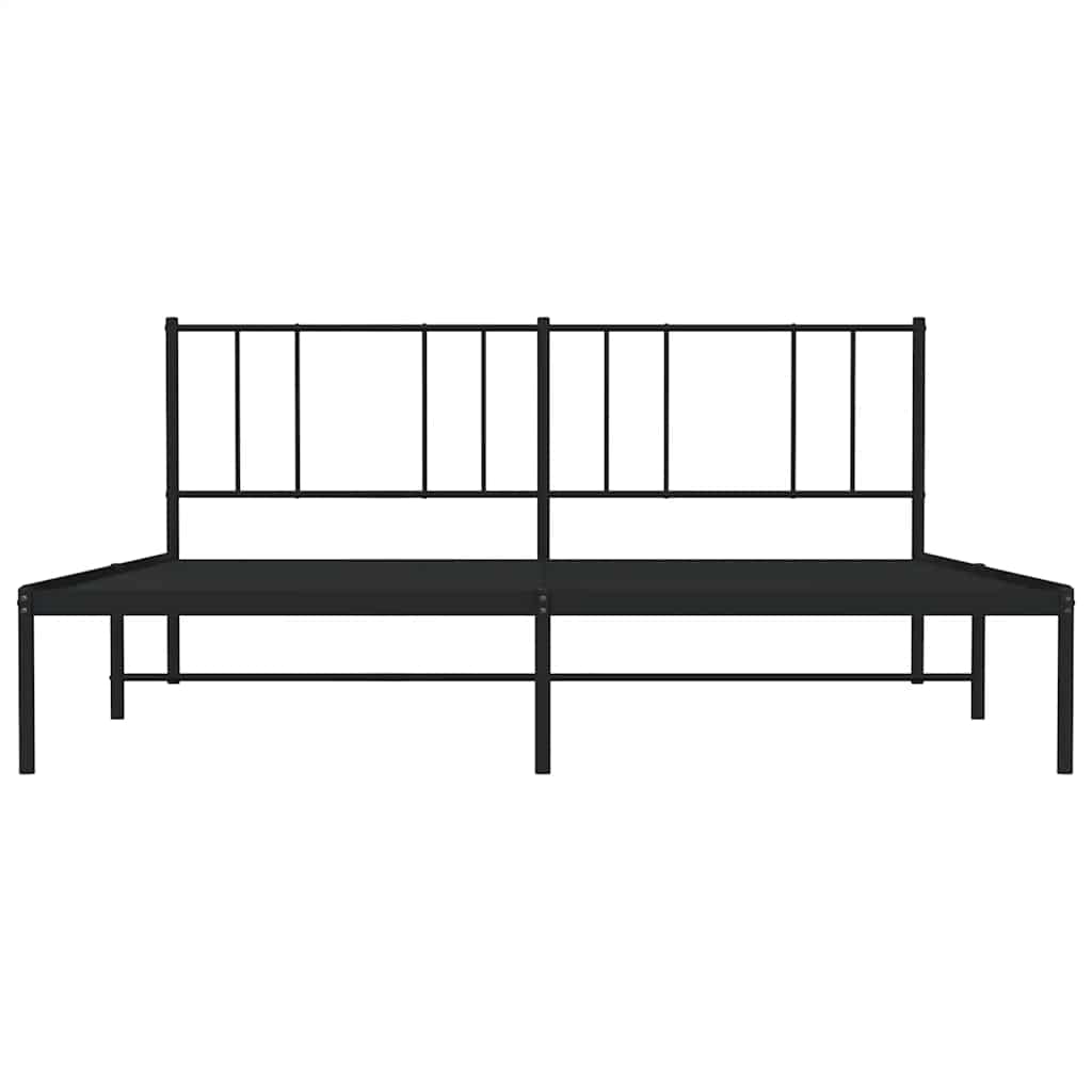 Sengeramme i metall med sengegavl svart 183x213 cm