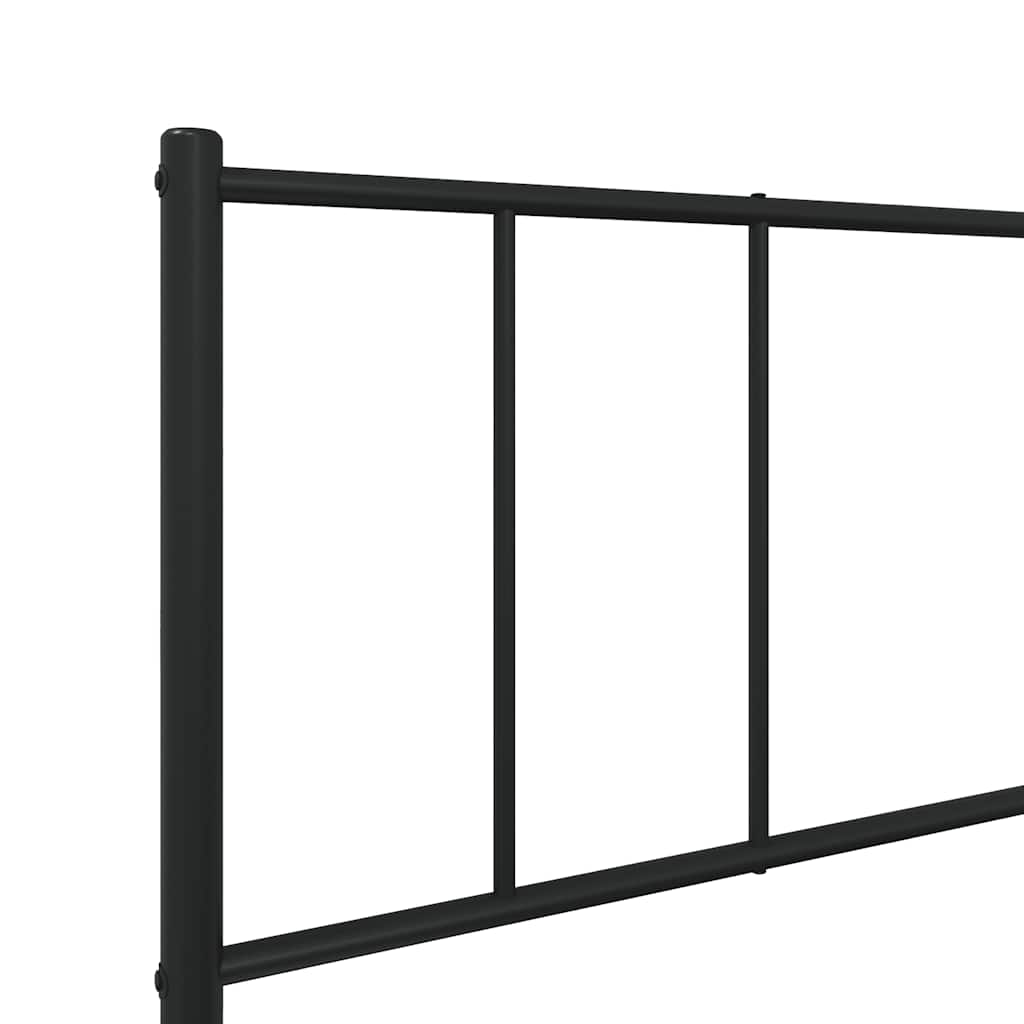 Sengeramme i metall med hode- og fotgavl svart 75x190 cm