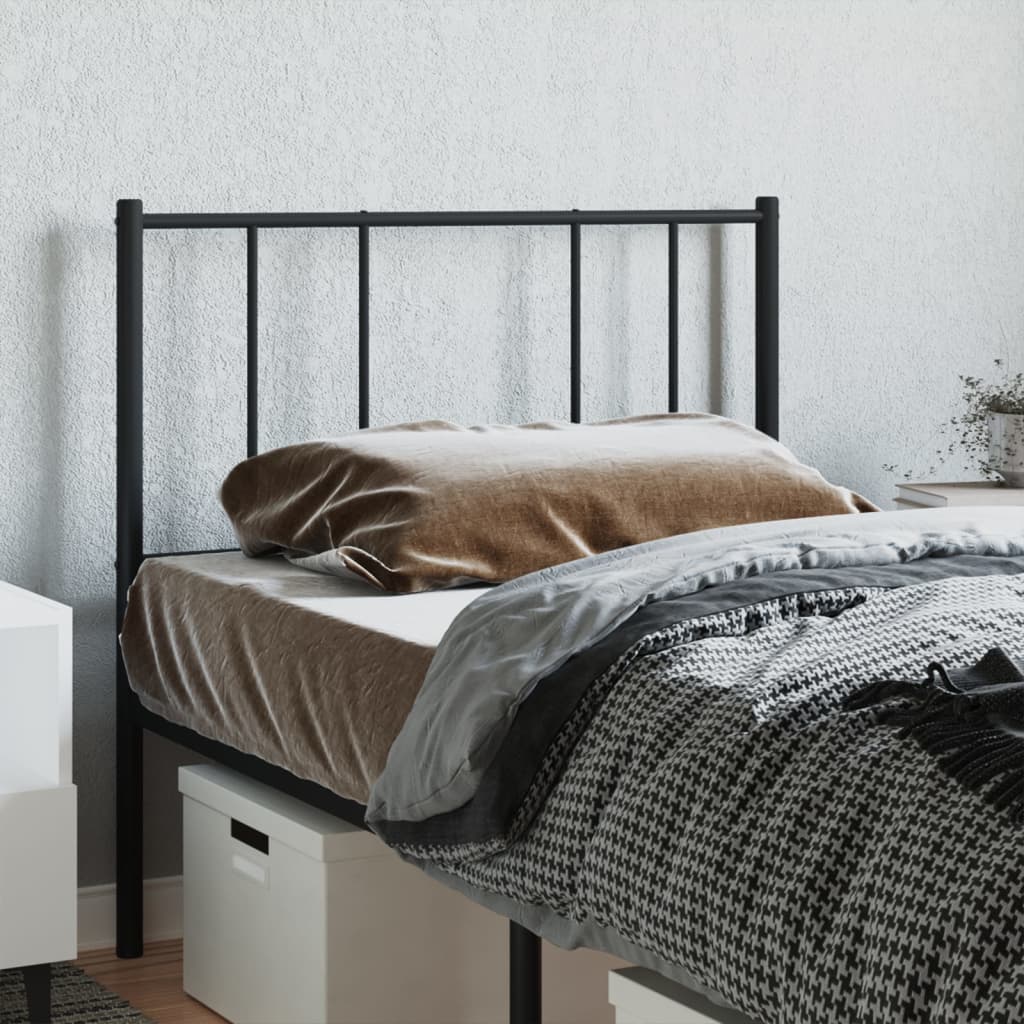 Utskiftbar sengegavl i metall svart 80 cm vidaXL