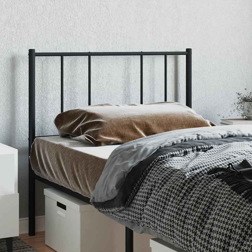 Utskiftbar sengegavl i metall svart 90 cm vidaXL