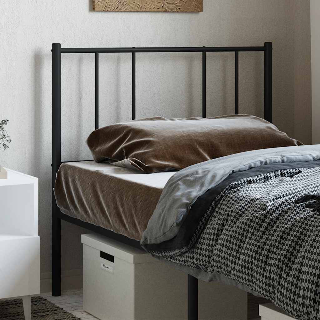 Utskiftbar sengegavl i metall svart 90 cm vidaXL
